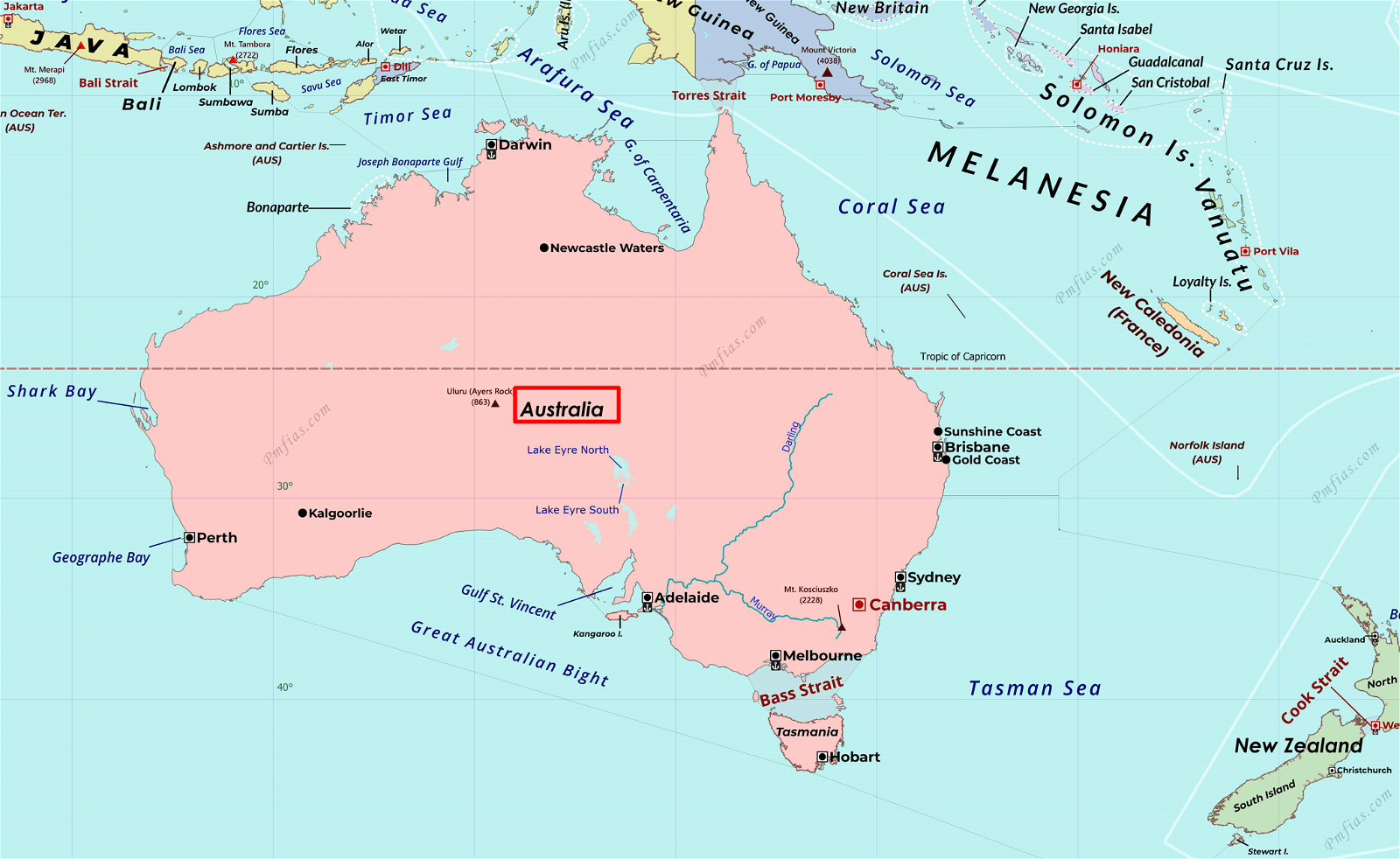 A map of australia with black text
Description automatically generated