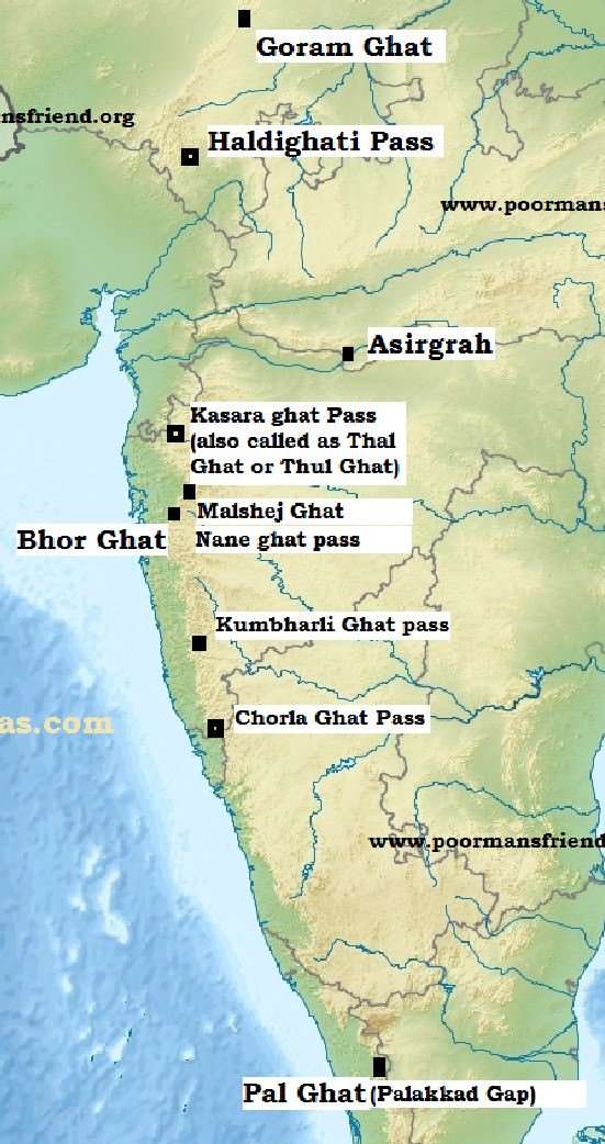 Major Passes in India - Western Ghats