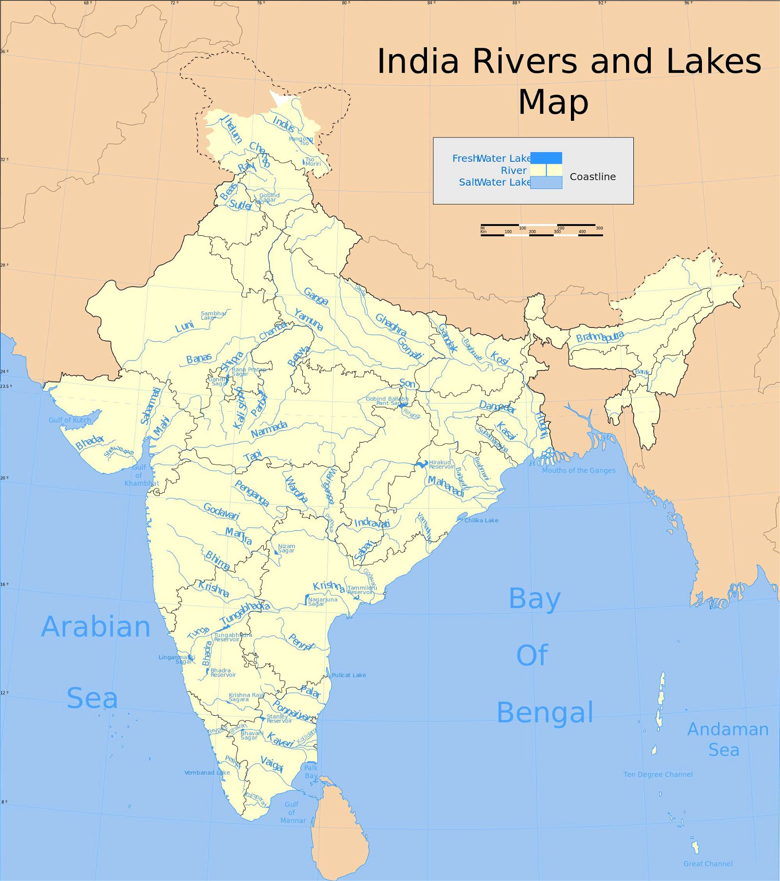 indian rivers and lakes