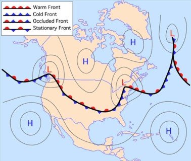 path of temperate cyclone