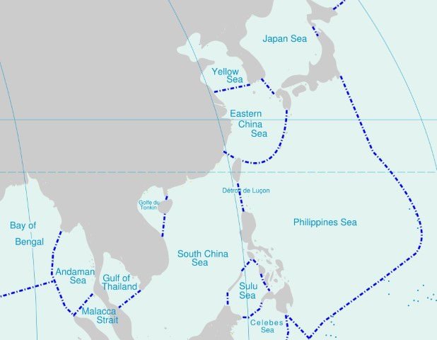seas of western pacific - south china sea-yellow sea