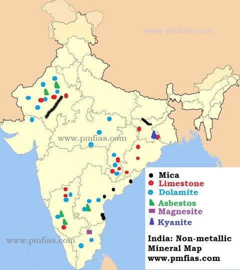 non-metallic minerals in india - mica-limestone-dolamite-asbestos