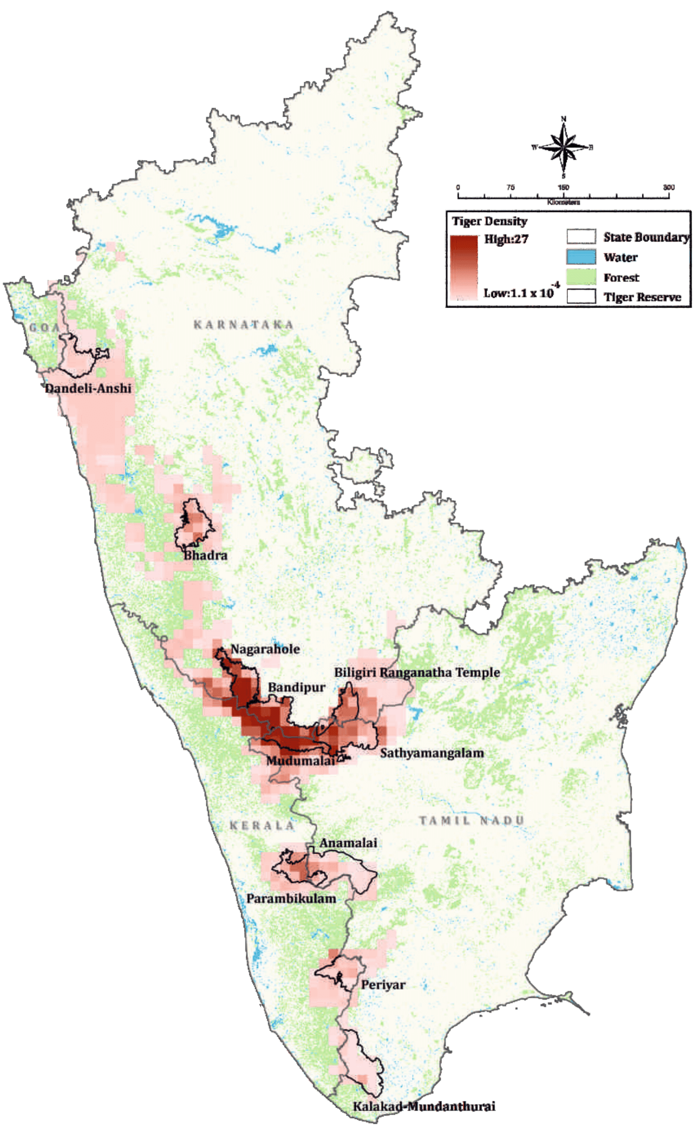 Tiger Reserves in Karnataka, Tamil Nadu & Kerala