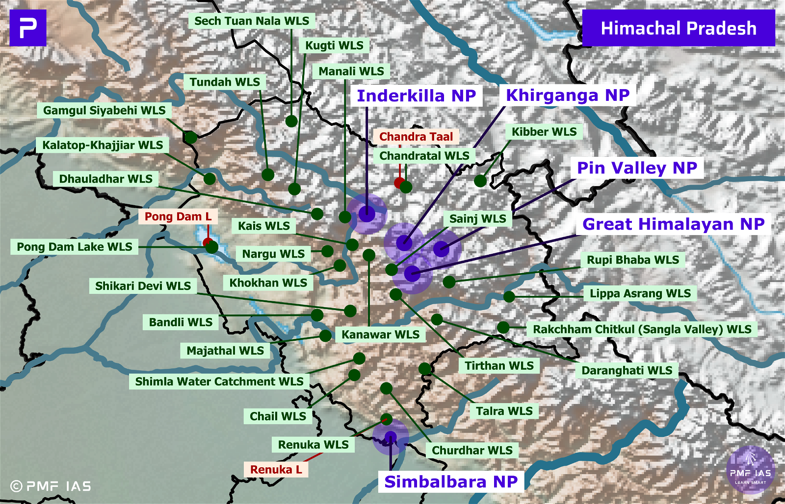 National Parks Tiger Reserves Wildlife Sanctuaries of Himachal Pradesh