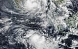Twin tropical cyclones Asani (northern hemisphere — counter-clockwise) & Karim (southern hemi-sphere — clockwise)