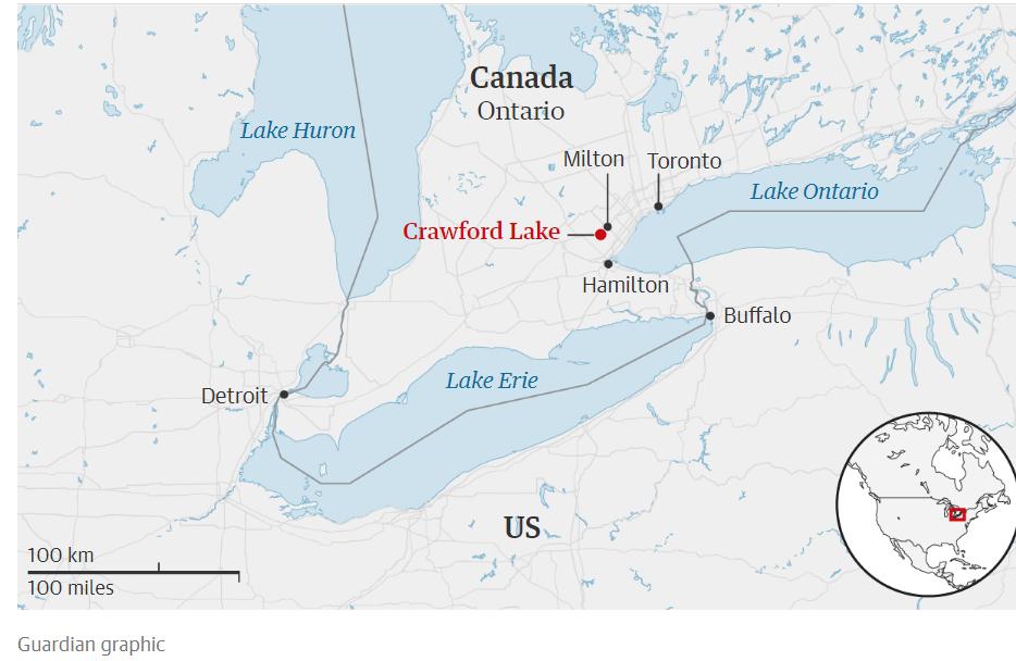 Crawford Lake in Ontario where Anthropocene Epoch Began in 1950s.