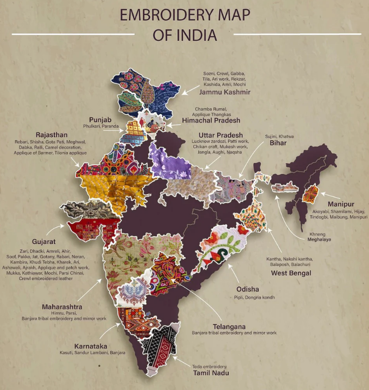 Embroidery Map of India 