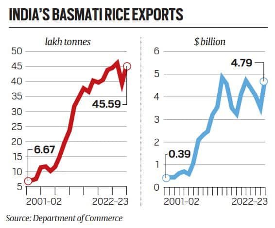 India's basmati rice exports. 