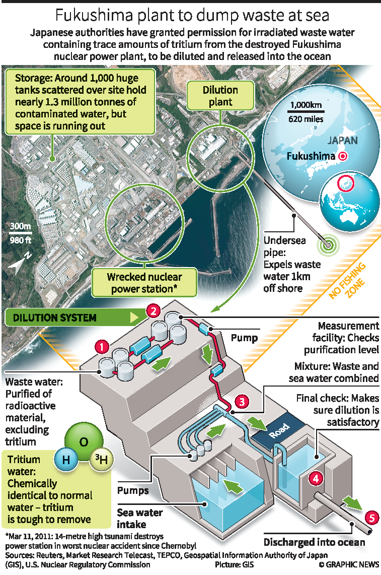 Fukushima Plant to dump waste at sea