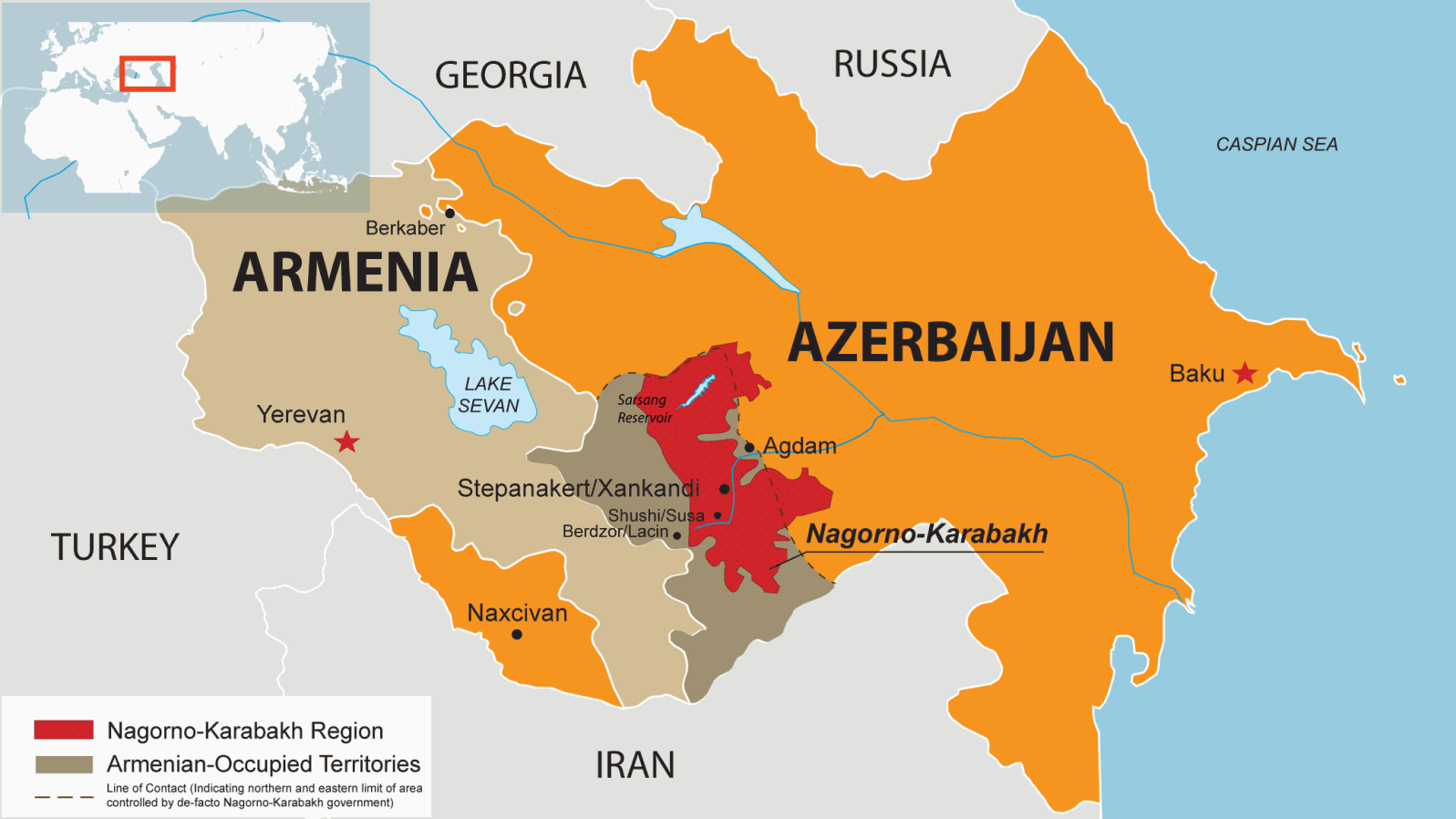 Armenia - Azerbaijan, along with the Bordering Countries.