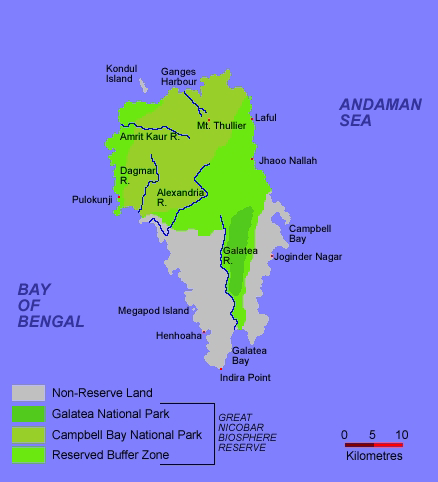 Non-Reserve Land, Galatea National Park, Campbell Bay National Park and Reserved Buffer Zones on Great Nicobar of Nicobar Islands 