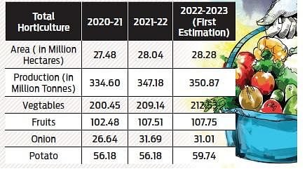 Horticulture output seen slightly higher at 350.87 MT in 2022-23- The New  Indian Express