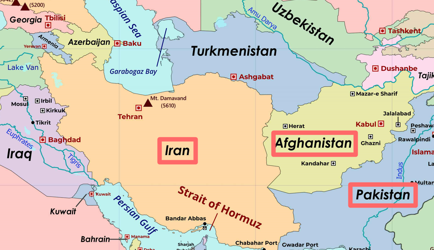 Iran Afghanistan Pakistan map