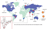 Rare earth metals distribution across the world