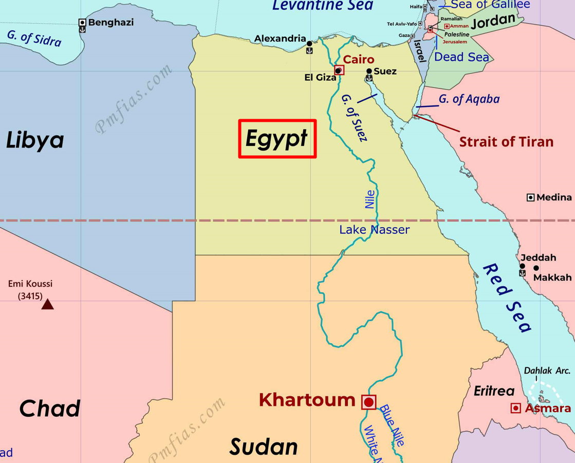 A map of egypt 
