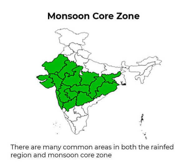 Monsoon core zone in India