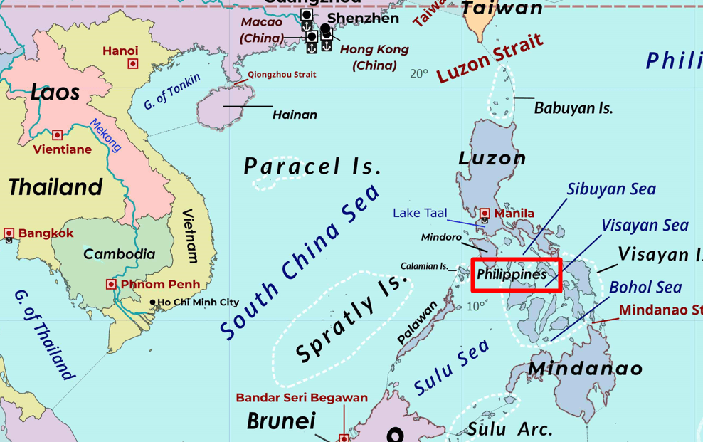 Philippines, South China Sea MAP - PMF IAS