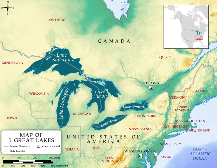 Great lakes of North America