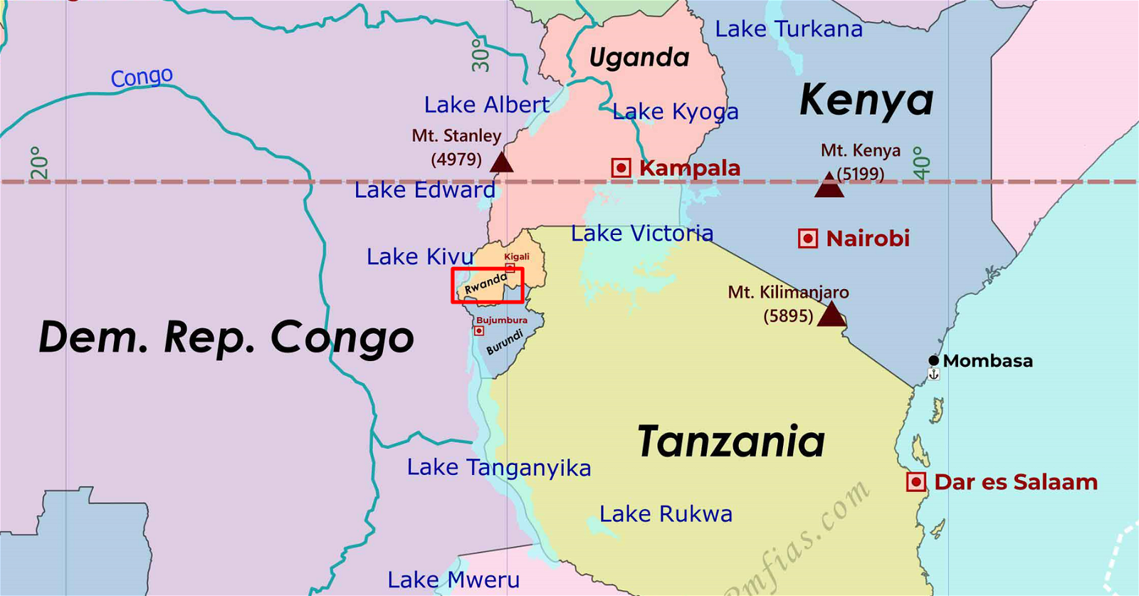 Rwanda Map - PMF IAS