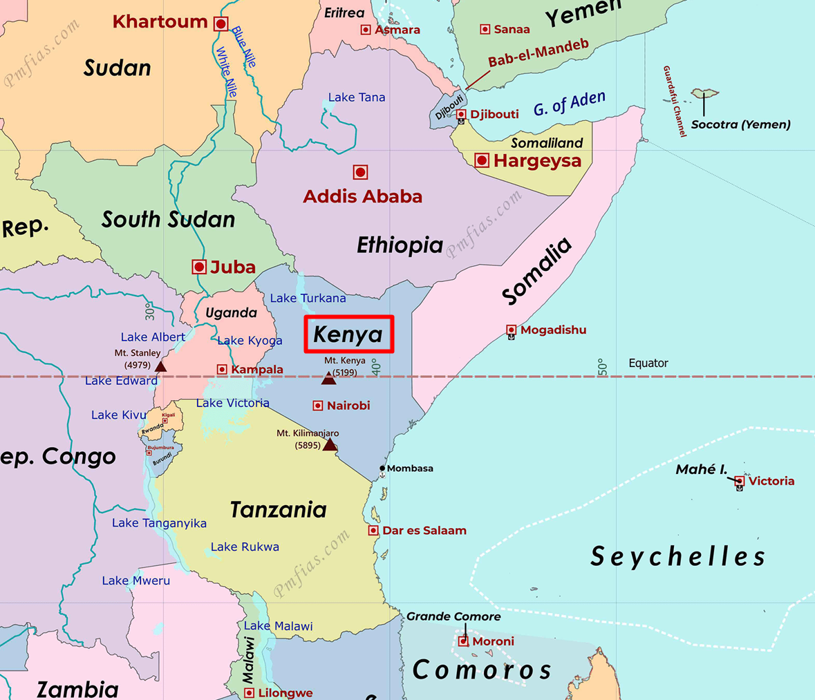 Kenya Map - PMF IAS 
