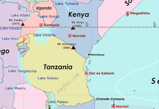 Kenya & Tanzania Map - PMF IAS
