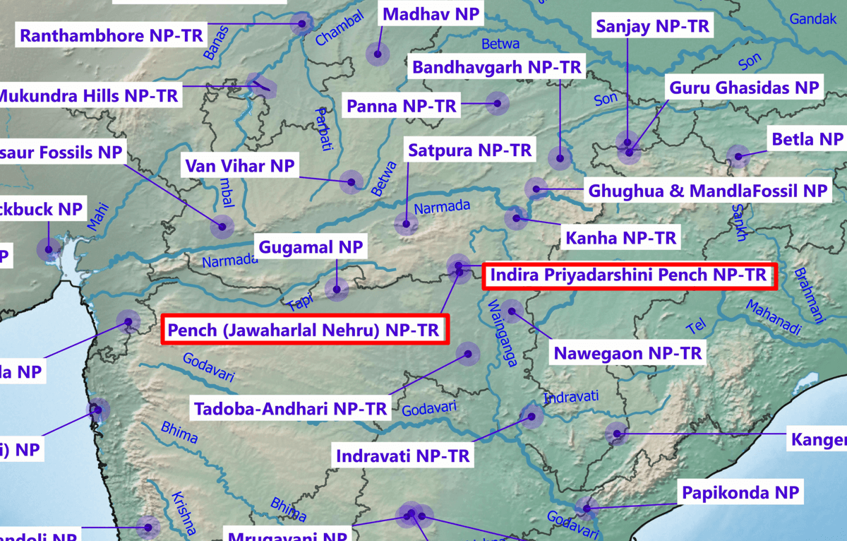 Madhya Pradesh Pench and Kanha Tiger Reserve - PMF IAS