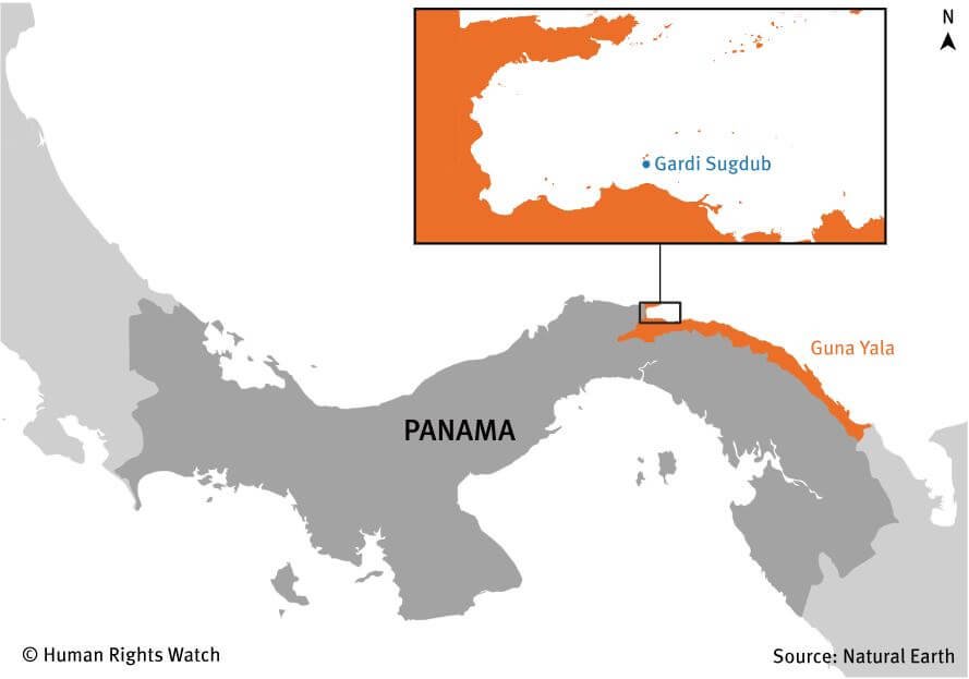 A map of panama with orange and grey colors
Description automatically generated
